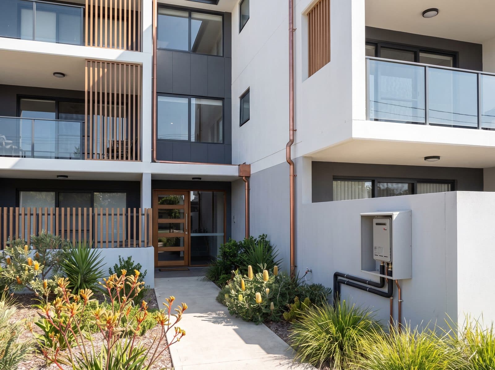 Modern apartment building in Newcastle